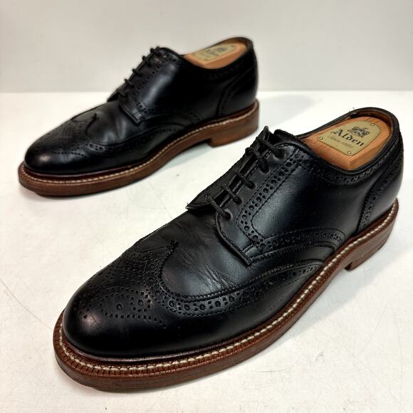 EXCELLENT Oak Street Bootmakers Wingtip Brogue Blucher Black Chromexcel 7.5 main image 6